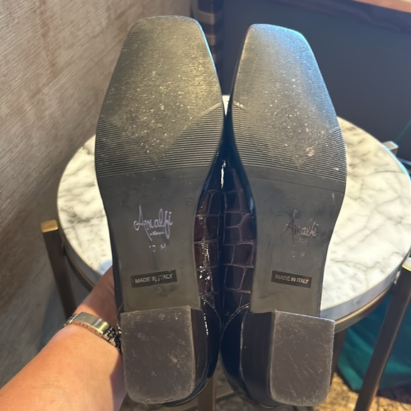 AMALFI By RANGONI Womens Shoes Crocodile Leather Embossed Wine Loafers 10 M - Picture 5 of 8